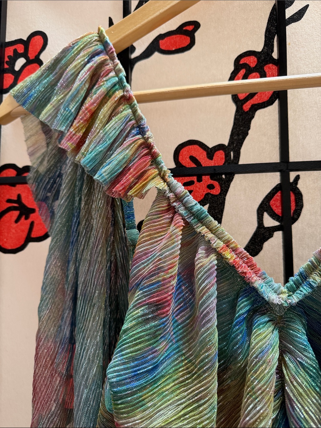 Mia Vesper Ss22 Multicolored Watercolor Ruffle Mini Dress — image 5 of 5